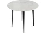 Tavolo Da Pranzo Rotondo Effetto Marmo – 80 Cm – Tavolo Da Pranzo Per 4 Persone – Tavolo In Marmo Grigio – Struttura In Metallo – Moderno