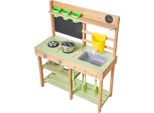 Succebuy Cucina Da Gioco Per Bambini, Cucina Da Gioco In Legno Con Fornello, Lavello, Serbatoio Dell'acqua, Attrezzi Per Piantare, Utensili Da Cucina, Cassa E Accessori, Cucina Da Esterno Per Bambini Da 3 Anni, 762X324X914 Mm