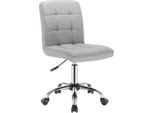 Sgabello Da Lavoro – Tessuto Grigio – Regolabile In Altezza – Ergonomico – Con Rotelle