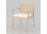 Costway Sedie Da Giardino In Legno Di Acacia, Set Da 2, Sedie In Legno Con Cuscini E Braccioli, Sedie Da Balcone, Portata 180 Kg, Bianco Grigiastro