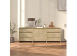 The Living Store Credenza A 3 Pezzi In Legno Di Rovere Sonoma