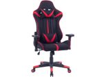 Sedia Da Gioco Happyment Luxe Nero – Regolabile In Altezza – Sedia Da Ufficio Ergonomica – Nero/Rosso – Sedia Da Gioco E Da Ufficio