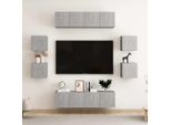 Maison Exclusive - Set Di Mobili Porta Tv 8 Pz Grigio Cemento In Legno Multistrato