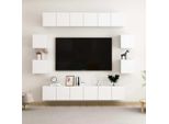 Maison Exclusive - Set Mobili Porta Tv 10 Pz Bianco In Legno Multistrato