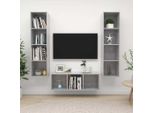Maison Exclusive - Set Porta Tv 3 Pz Grigio Cemento In Truciolato