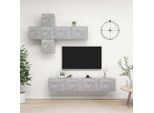 Maison Exclusive - Set Di Mobili Porta Tv 7 Pz Grigio Cemento In Legno Multistrato