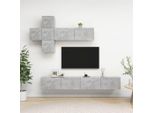 Maison Exclusive - Set Di Mobili Porta Tv 7 Pz Grigio Cemento In Legno Multistrato