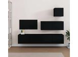 Maison Exclusive - Set Mobili Porta Tv 4 Pz Nero In Legno Multistrato