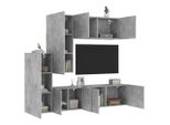 Maison Exclusive - Mobili Tv A Muro Con Led 5Pz Grigio Cemento Legno Multistrato