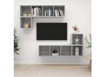 Maison Exclusive - Set Porta Tv 4 Pz Grigio Cemento In Truciolato