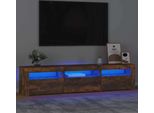 Maison Exclusive - Mobile Porta Tv Con Luci Led Rovere Fumo 180X35X40 Cm