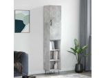 Maison Exclusive - Credenza Grigio Cemento 34,5X34X180 Cm In Legno Multistrato