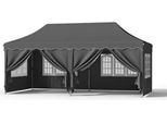 Gazebo Pieghevole Bolt Edge 3X6 M – Tenda Da Festa Con 6 Pareti Laterali – Impermeabile – Protezione Solare UV50+ – Gazebo Da Giardino Grigio
