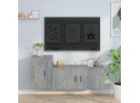 Maison Exclusive - Set Di Mobili Porta Tv 2 Pz Grigio Cemento In Legno Multistrato