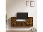 Maison Exclusive - Set Mobili Porta Tv 3 Pz Rovere Fumo In Legno Multistrato