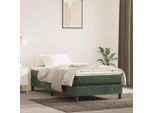 The Living Store Struttura Letto In Velluto Verde Scuro 100X200 Cm