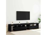 Maison Exclusive - Mobile Tv Con Led 2 Pcs Rovere Nero 215 X 36,5 X 40 Cm
