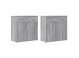 Maison Exclusive - Credenze 2 Pz Grigio Sonoma 79X38X80 Cm In Legno Multistrato