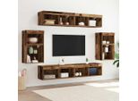Maison Exclusive - Set Mobile Tv 8 Pcs Legno Vecchio Legno Multistrato