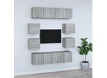 Maison Exclusive - Set Mobili Porta Tv 8Pz Grigio Sonoma In Legno Multistrato