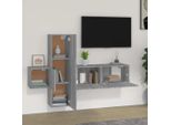Maison Exclusive - Set Mobili Porta Tv 3 Pz Grigio Sonoma In Legno Multistrato