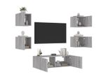 Maison Exclusive - Mobili Tv A Muro 5Pz Con Luci Led Grigio Sonoma