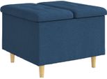 Vidaxl Pouf Con Cuscino Blu 60 X 60 X 45 Cm Tessuto