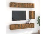 Maison Exclusive - Set Di Mobili Porta Tv 7 Pz Rovere Fumo In Legno Multistrato