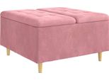 Syfax™ Pouf Contenitore Con Cuscino Rosa 80 X 80 X 45 Cm Velluto