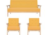 Maison Exclusive - Divano A 3 Posti Con Rivestimento In Tessuto Giallo
