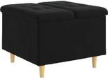 Vidaxl Pouf Con Cuscino Nero 60 X 60 X 45 Cm Velluto