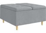Syfax™ Pouf Contenitore Grigio Chiaro 80 X 80 X 45 Cm Tessuto