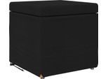 Syfax™ Pouf Nero 41 X 41 X 40 Cm Tessuto E Legno Ingegnerizzato