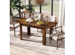 Costway Tavolo Da Pranzo Allungabile 158 X 70 Cm, Tavolo Da Cucina Tavolo Da Pranzo Per 4-6 Persone Fino A 110 Kg, Tavolo Rettangolare Vintage Marrone