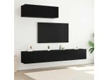 Maison Exclusive - Set Mobile Tv 3 Pcs Rovere Nero Legno Multistrato