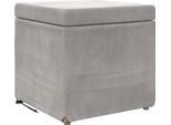 Vidaxl Sgabello Grigio Chiaro 41 X 41 X 40 Cm Velluto E Legno Ingegnerizzato