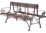 Casa Padrino Panchina Da Giardino In Ferro Battuto In Stile Art Nouveau Marrone 150 Cm - Panchina Doppia