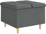 Vidaxl Pouf Con Cuscino Grigio Scuro 60 X 60 X 45 Cm Tessuto