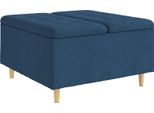 Syfax™ Pouf Contenitore Con Cuscino Blu 80 X 80 X 45 Cm Tessuto
