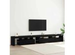 Maison Exclusive - Mobile Tv Con Led 3 Pcs Rovere Nero 290 X 36,5 X 40 Cm