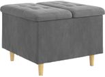 Vidaxl Pouf Con Cuscino Grigio Scuro 60 X 60 X 45 Cm Velluto