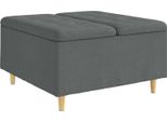 Syfax™ Pouf Contenitore Grigio Scuro 80 X 80 X 45 Cm Tessuto