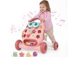 Girello Costway, Giocattolo Montessori Per Bambini Piccoli, Girello Didattico Con Musica E Luci, Con Spazio Per Riporre Oggetti, Adatto A Bambini Dai 6 Ai 36 Mesi, Rosa