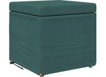 Vidaxl Sgabello Verde Scuro 41 X 41 X 40 Cm Tessuto E Legno Pressato