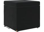 Vidaxl Sgabello Nero 41 X 41 X 40 Cm Velluto E Legno Ingegnerizzato