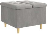 Vidaxl Pouf Con Cuscino Grigio Chiaro 60 X 60 X 45 Cm Velluto