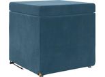 Vidaxl Sgabello Blu 41 X 41 X 40 Cm Velluto E Legno Ingegnerizzato