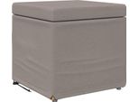 Vidaxl Sgabello Taupe 41 X 41 X 40 Cm Tessuto E Legno Pressato