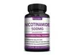 Nicotinamide 500 Mg + Resveratrolo 100 Mg (120 Capsule) Integratori Alimentari, Anti-Invecchiamento, Rughe, Pelle, Salute Della Pelle, Rigenerazione, Metabolismo
