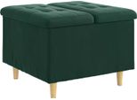 Vidaxl Pouf Con Cuscino Verde Scuro 60 X 60 X 45 Cm Velluto